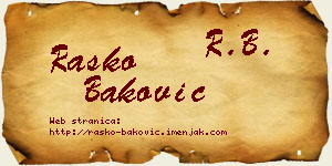 Raško Baković vizit kartica
